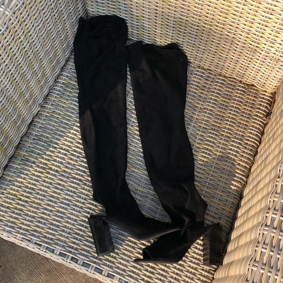 Jeffrey Campbell OTK Boots 8.5 Sandals Thigh High - Picture 5 of 13